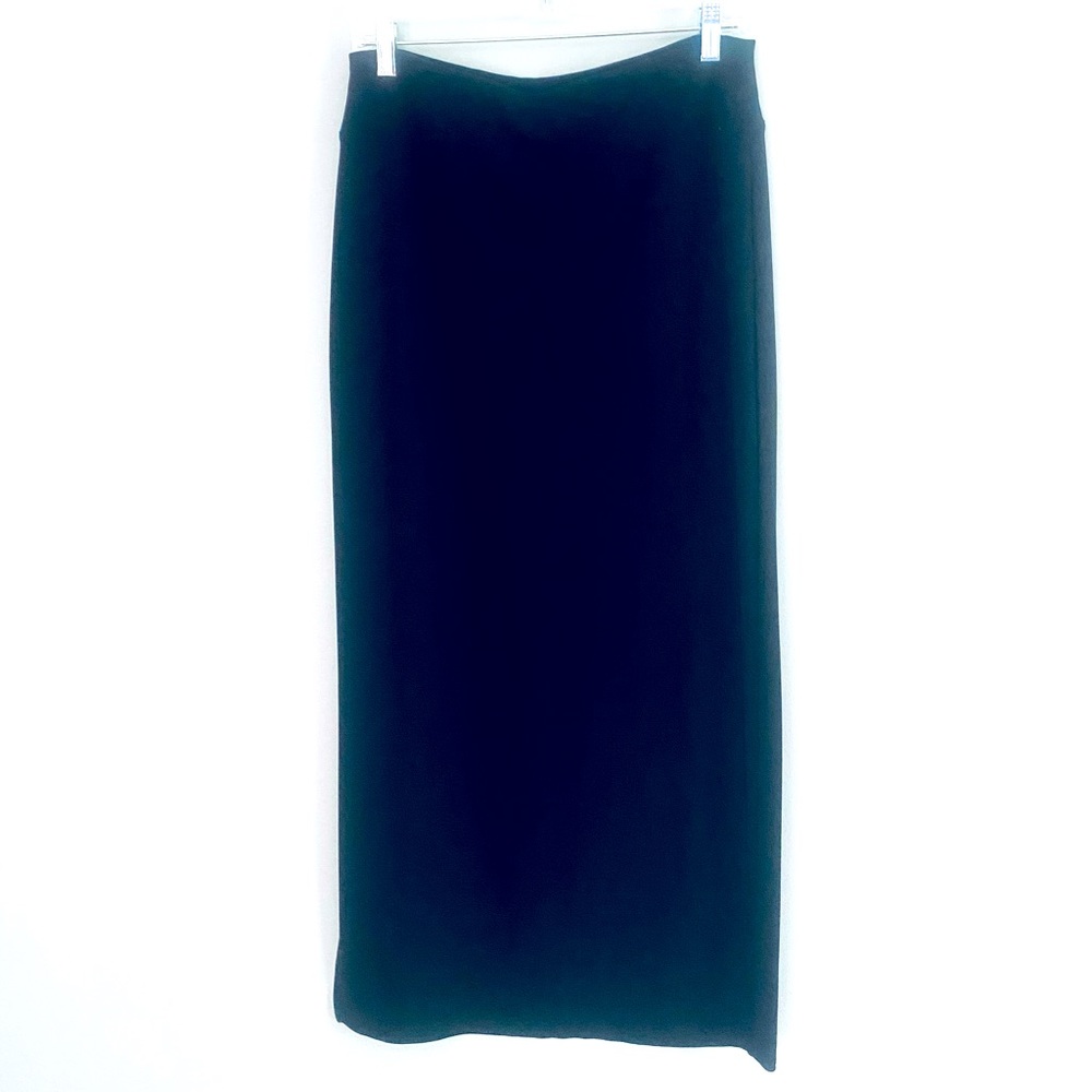 Long Black Skirt - Maxi/Ankle Length - Stretchy & Sleek with High Side Slit